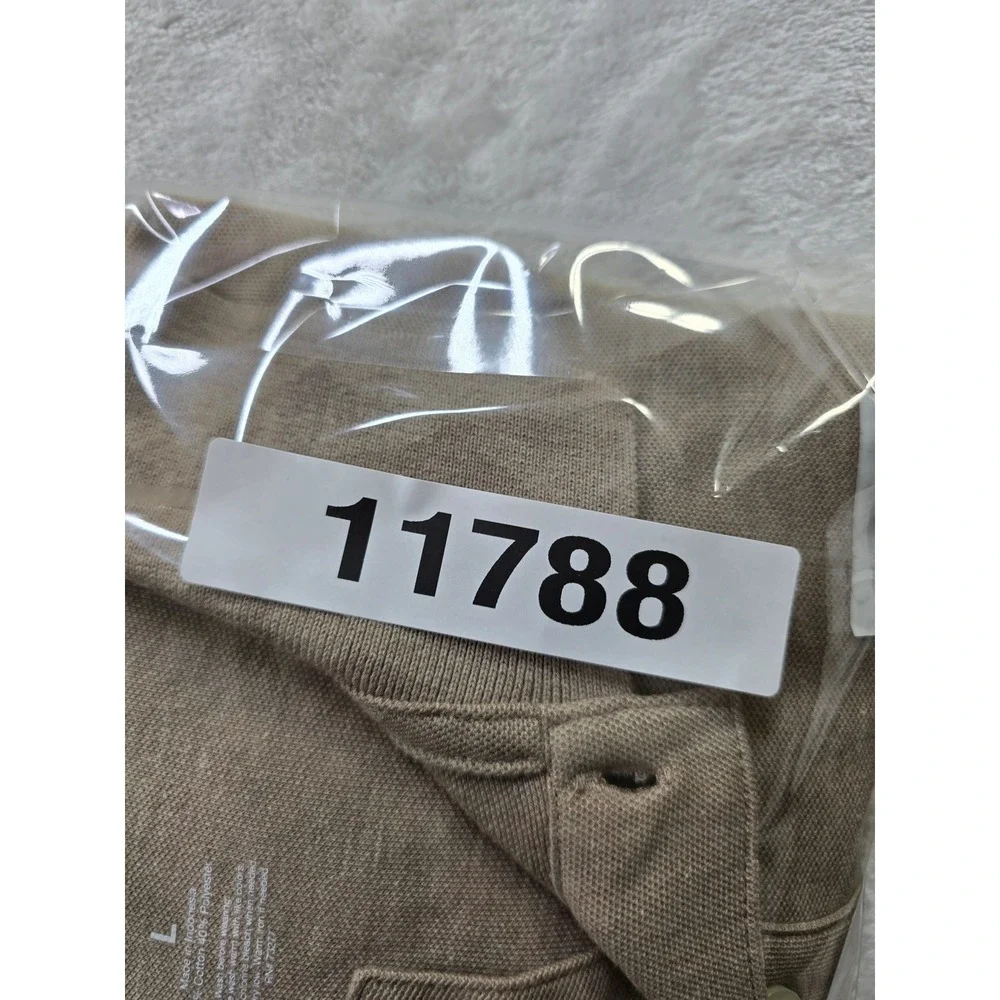 Sonoma Polo Shirt Mens Large Tan Cotton Blend Long Sleeve Supersoft Pique NEW - Picture 6 of 6